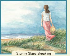 Watercolor painting - Stormy Skies Breaking