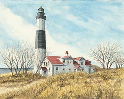 Watercolor painting - Big Sable Lighthouse
