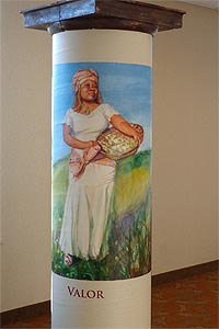 Seven foot pillar with Valor painting