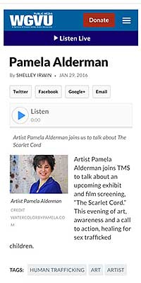 Pamela Alderman interviewed on WGVU's Morning Show with Shelley Irwin