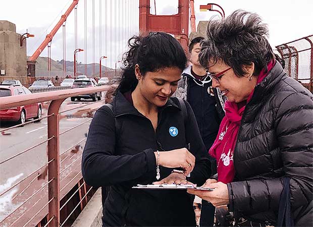Pamela's Open Hands project on the Golden Gate Bridge