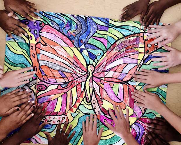 Interactive healing art with school children