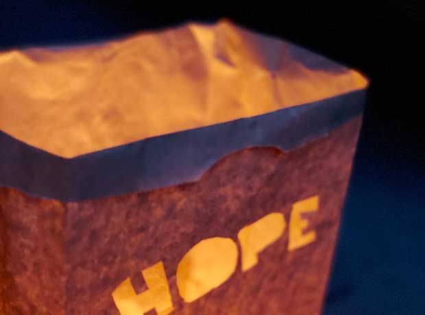 Close-up of Light Up Hope