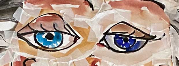 Close-up of eyes on Nude Self Portrait