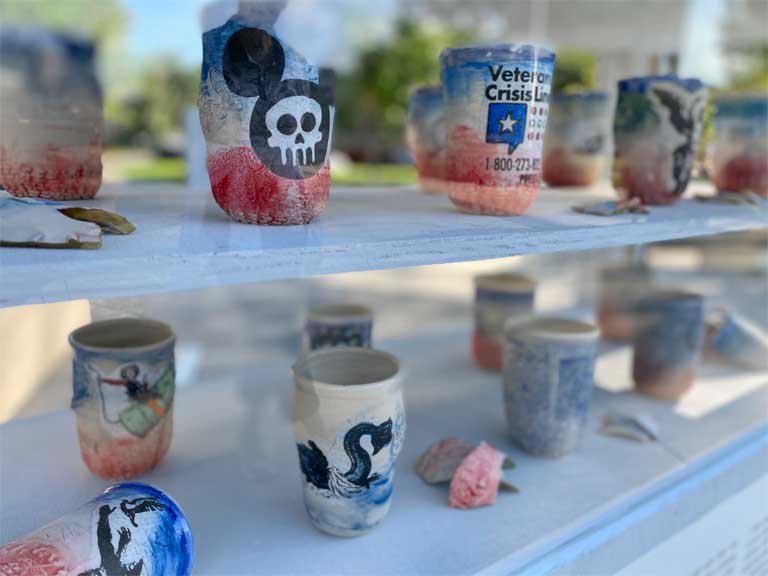 Ceramic cups made by veteran artist Ehren Tool at Voices during ArtPrize 2022